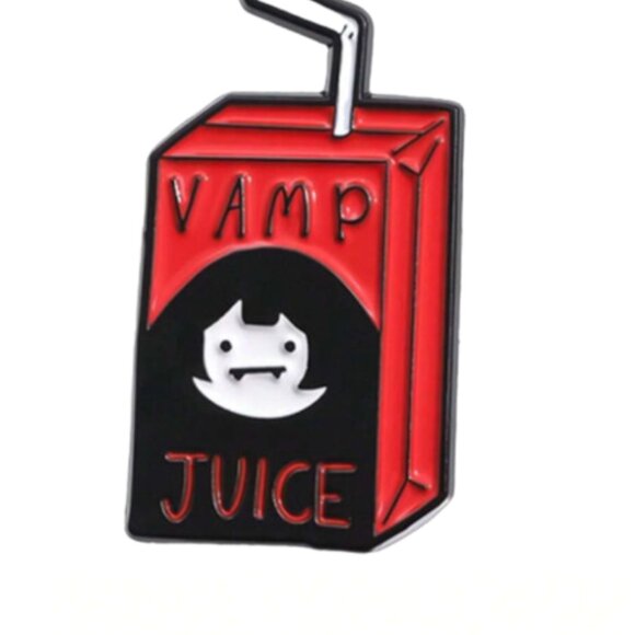 Vamp Juice Box Enamel Pin | Fun Vampire-Themed Collectible Pin | Halloween - Picture 1 of 4